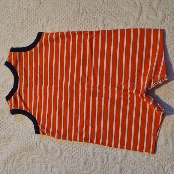 Hanna Andersson 70 6-12 months orange and white striped romper VGUC - Picture 6 of 7